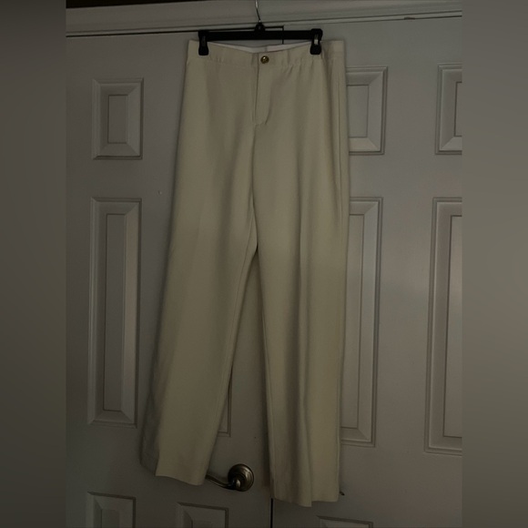 NWT $198 Lilly Pulitzer Lyndie High Rise 32" Coconut Pants Winter White Size 8 - Picture 12 of 13